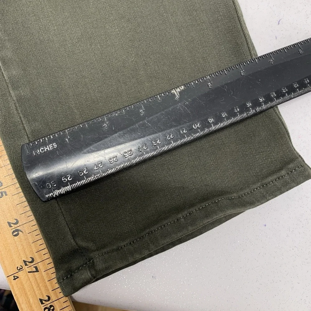 Chicos 3 Define me Denim Slim‎ Leg Jeans 16R Olive  Green Stretch Pockets Casual